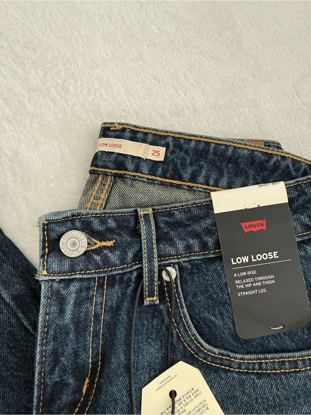 Levi's Dark Blue Relaxed Low Loose Straight Jeans - Picture 2 of 4